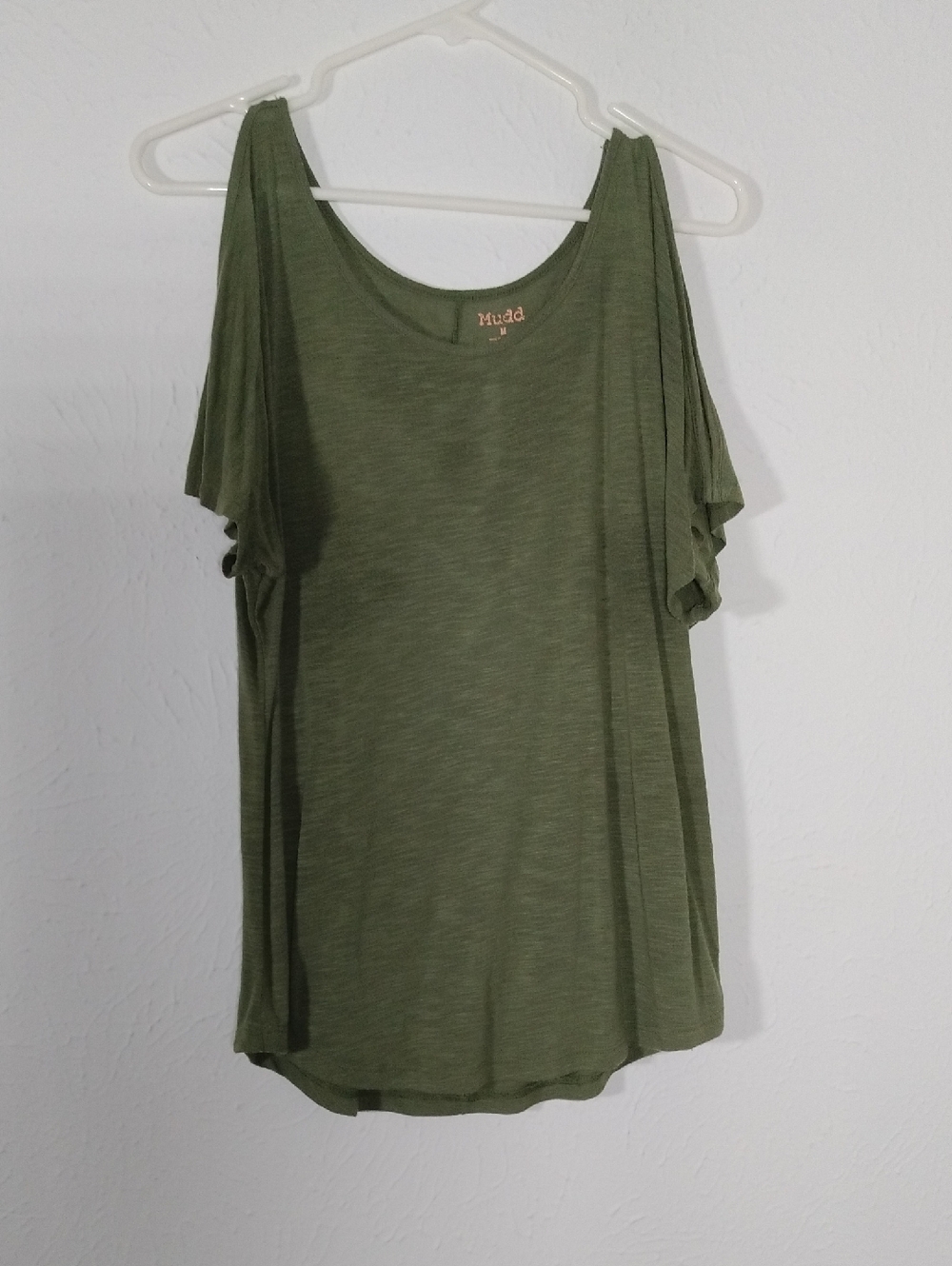 Mudd Olive Cold-Shoulder Top